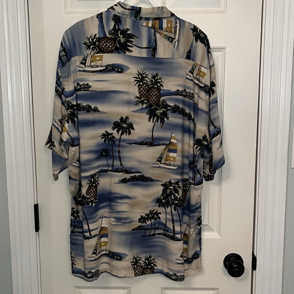 Campia Men’s 100% Rayon Short Sleeve Button Up Shirt Sz Large Hawaiian Tropical - Picture 4 of 10